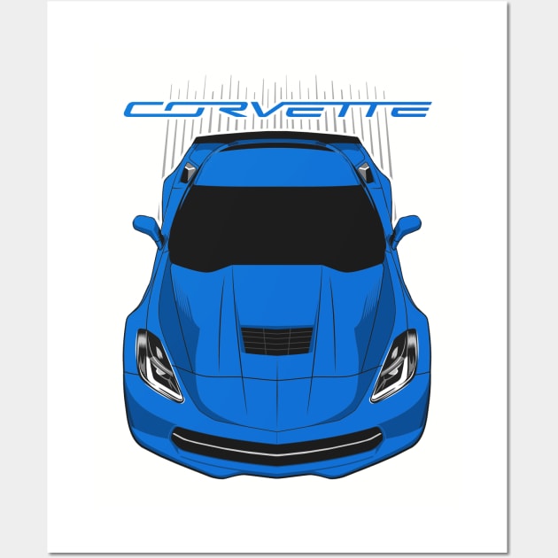 Corvette C7 - Blue Wall Art by V8social